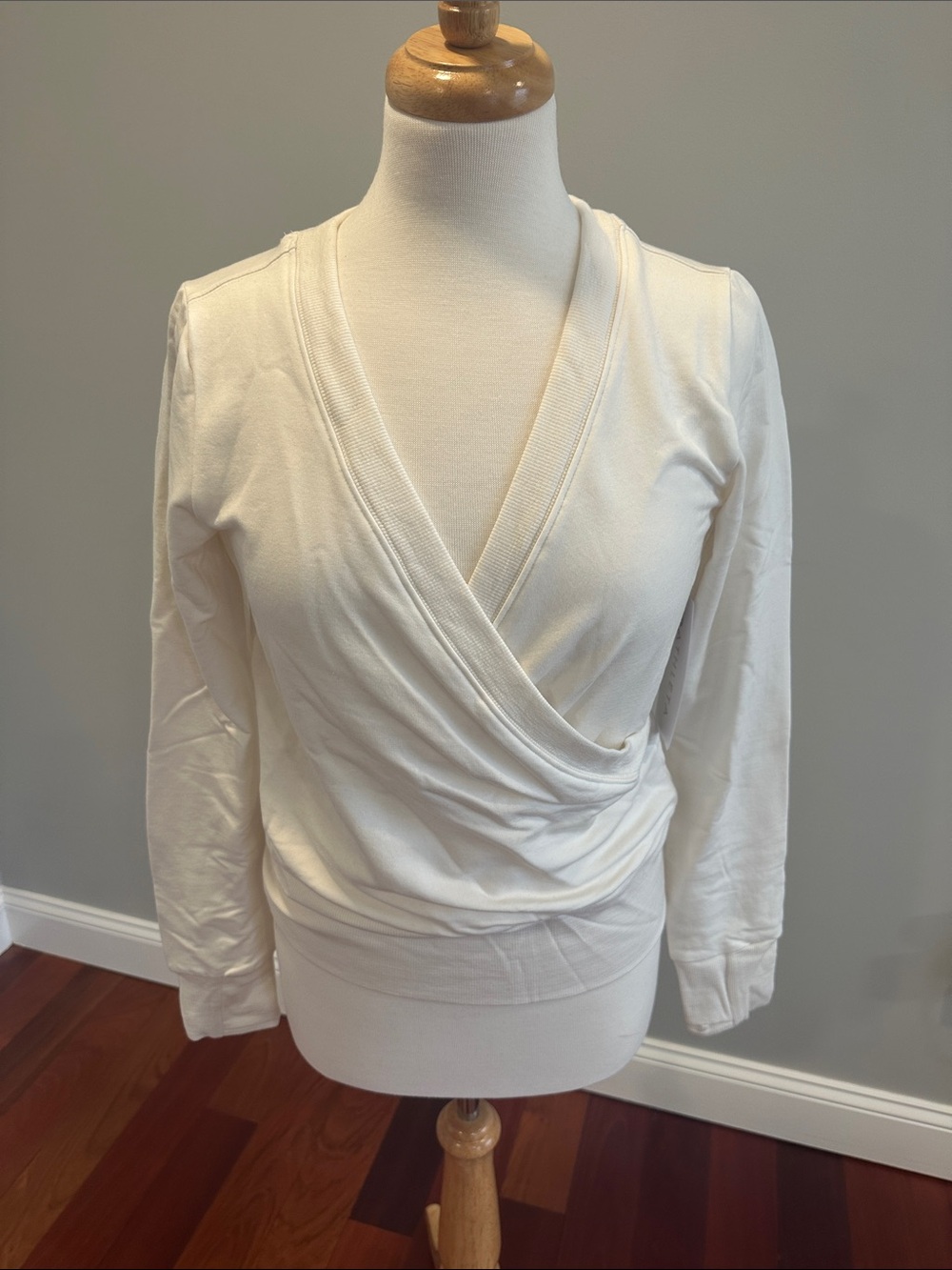 NWT Athleta Cream Wrap-Front Pullover Hoodie
